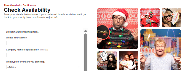 Check Availability form website design